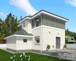 Двухэтажный дом с гаражом и террасой Rg3966-2