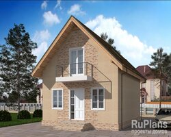 Дом с мансардой, террасой и балконами Rg5090-1