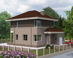 Проект аккуратного двухэтажного дома с гаражом Rg4744-1