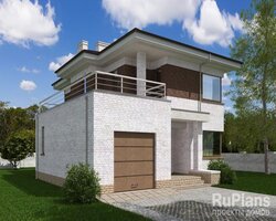 Двухэтажный дом с гаражом, террасами и балконом Rg5231-3