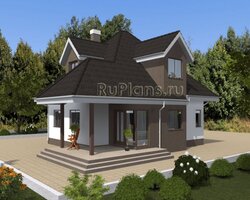 Проект одноэтажного дома с мансардой и гаражом на 2 машины Rg4927-3