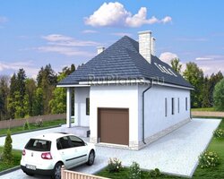 Проект коттеджа с мансардой для узкого участка Rg3819-1
