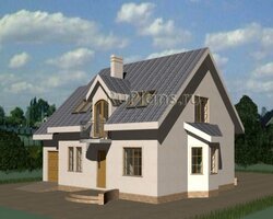 Удобный коттедж с мансардой Rg3557-1