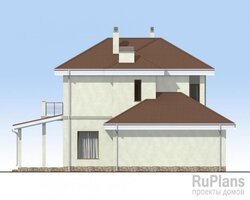 Двухэтажный дом с гаражом, террасой и балконами Rg3223-7