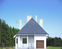 Проект коттеджа с мансардой для узкого участка Rg3819-5
