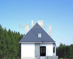 Проект коттеджа с мансардой для узкого участка Rg3819-6