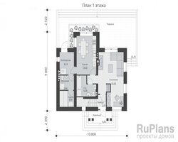 Проект двухэтажного жилого дома с террасой и балконом Rg5132-9