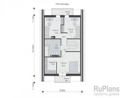 Дом с мансардой, террасой и балконами Rg5090-9