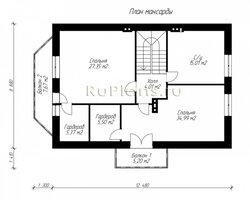 Проект коттеджа с подвалом и мансардой Rg3784-10